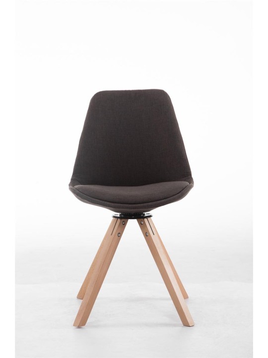 Chaise visiteur carrée pivotante en tissu Natura Troyes, gris foncé