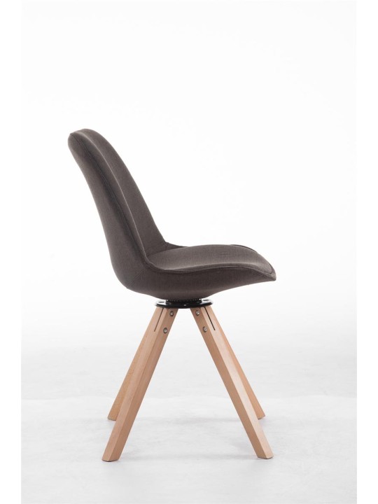 Chaise visiteur carrée pivotante en tissu Natura Troyes, gris foncé