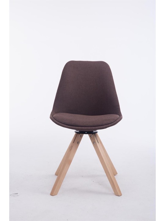 Chaise visiteur carrée pivotante en tissu Natura Troyes, brun