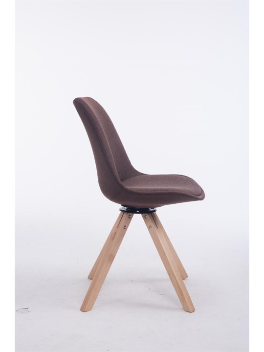 Chaise visiteur carrée pivotante en tissu Natura Troyes, brun