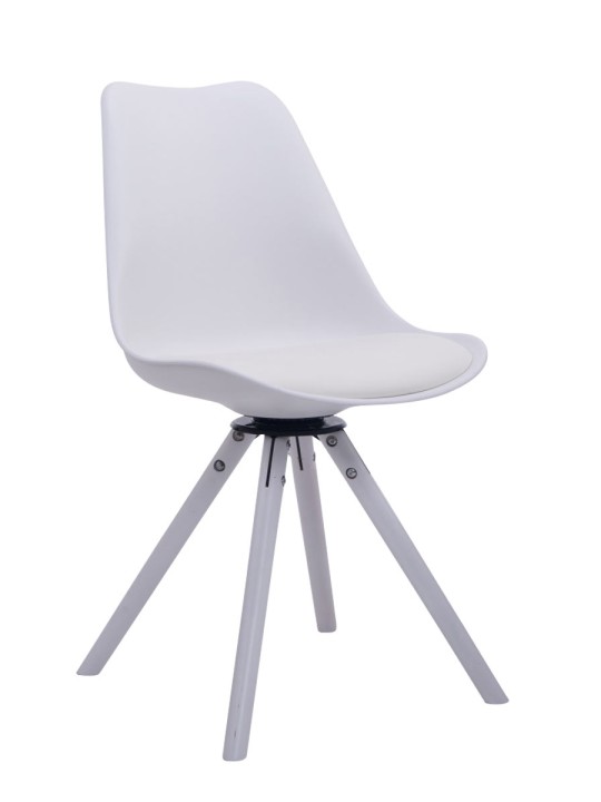 Chaise visiteur ronde pivotante Troyes, blanc Chaise visiteur ronde pivotante Troyes, blanc