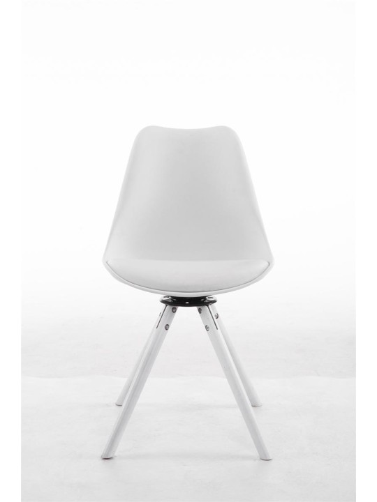 Chaise visiteur ronde pivotante Troyes, blanc Chaise visiteur ronde pivotante Troyes, blanc