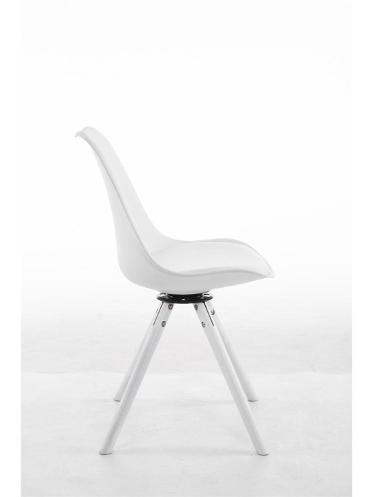Chaise visiteur ronde pivotante Troyes, blanc Chaise visiteur ronde pivotante Troyes, blanc