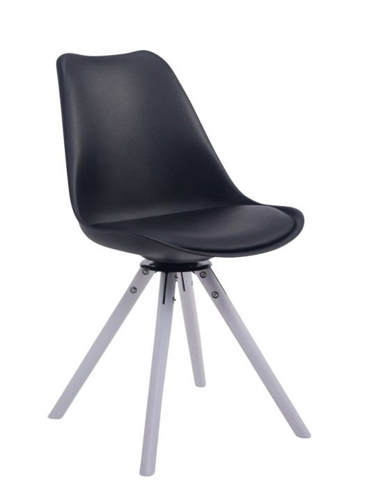 Chaise visiteur ronde pivotante Troyes, noir