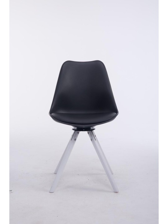 Chaise visiteur ronde pivotante Troyes, noir