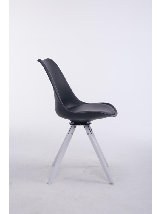 Chaise visiteur ronde pivotante Troyes, noir