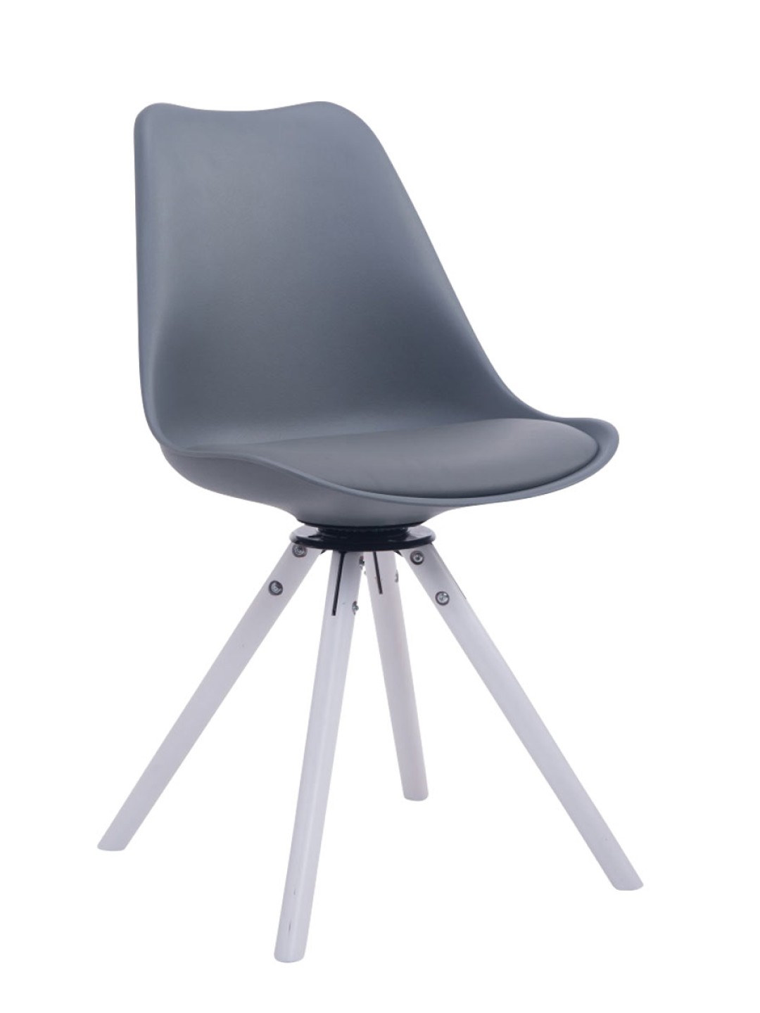 Chaise visiteur ronde pivotante Troyes, gris