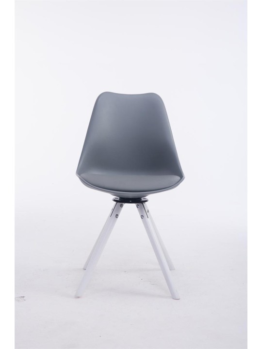 Chaise visiteur ronde pivotante Troyes, gris