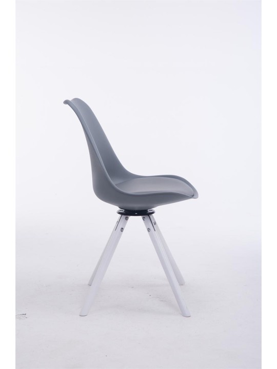 Chaise visiteur ronde pivotante Troyes, gris