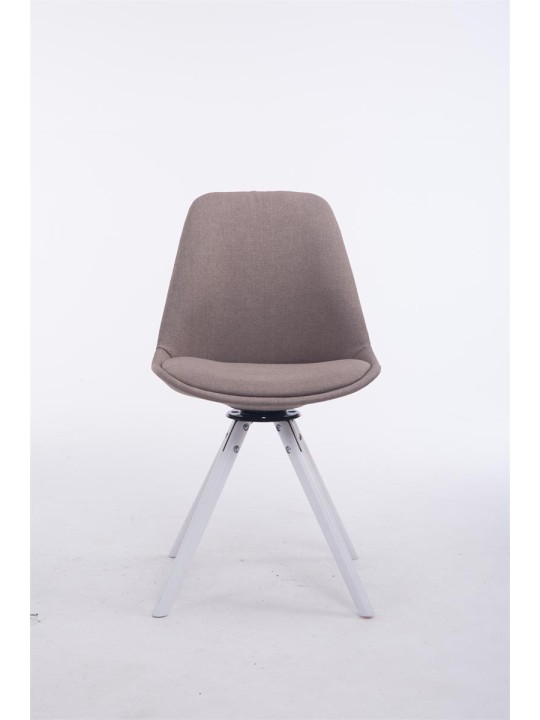 Chaise visiteur Troyes pivotante en tissu ronde, taupe