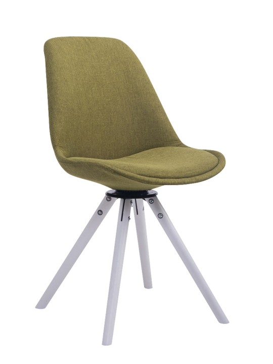 Chaise visiteur Troyes pivotante en tissu ronde, vert