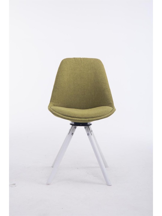 Chaise visiteur Troyes pivotante en tissu ronde, vert