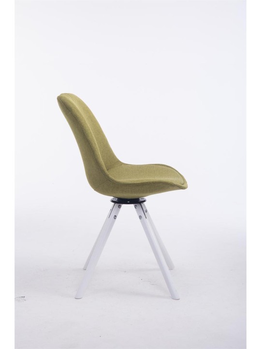 Chaise visiteur Troyes pivotante en tissu ronde, vert