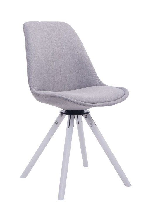 Chaise visiteur Troyes pivotante en tissu ronde, gris