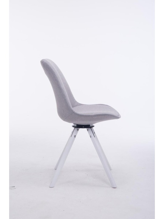 Chaise visiteur Troyes pivotante en tissu ronde, gris