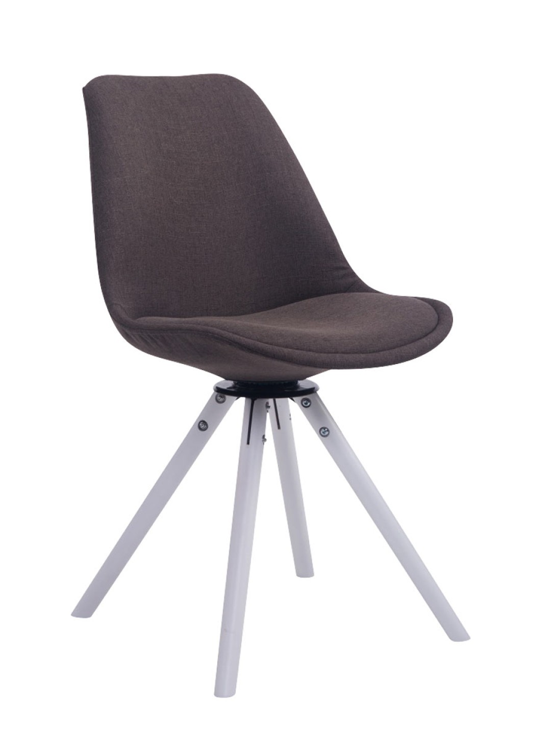 Chaise visiteur Troyes pivotante en tissu ronde, gris foncé