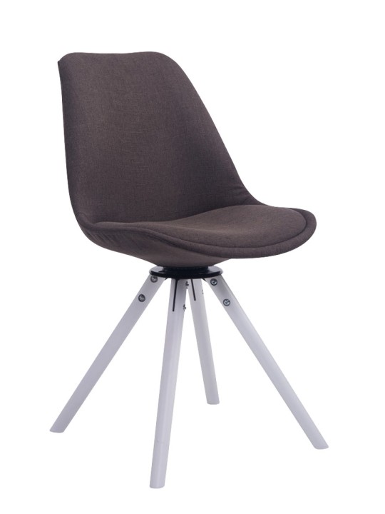 Chaise visiteur Troyes pivotante en tissu ronde, gris foncé