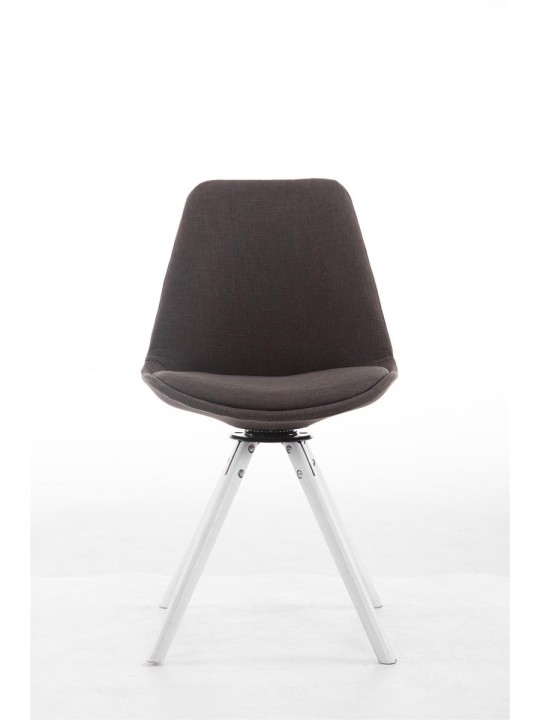 Chaise visiteur Troyes pivotante en tissu ronde, gris foncé