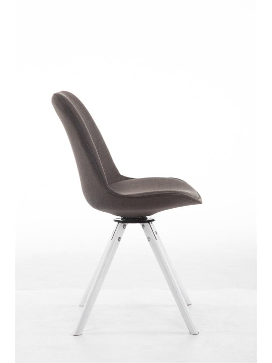 Chaise visiteur Troyes pivotante en tissu ronde, gris foncé
