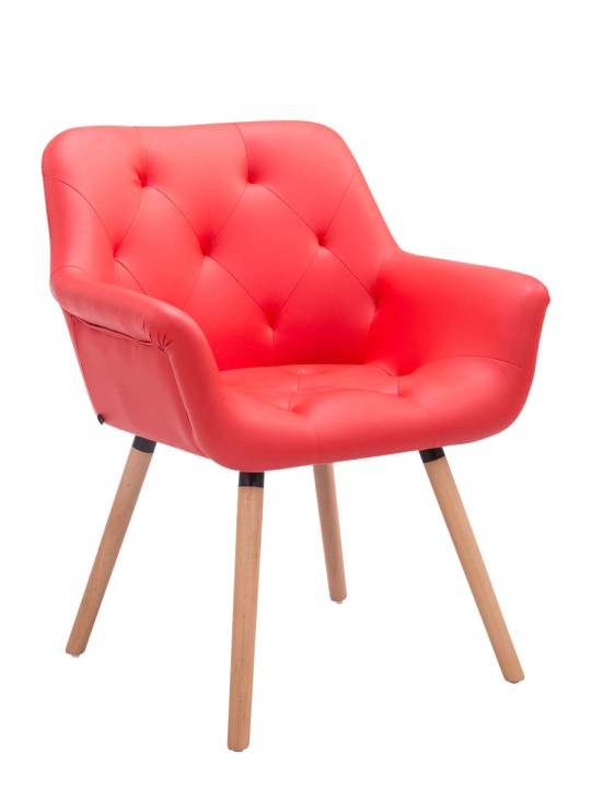 Chaise visiteur Cassidy natura, rouge