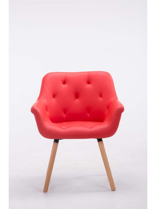 Chaise visiteur Cassidy natura, rouge