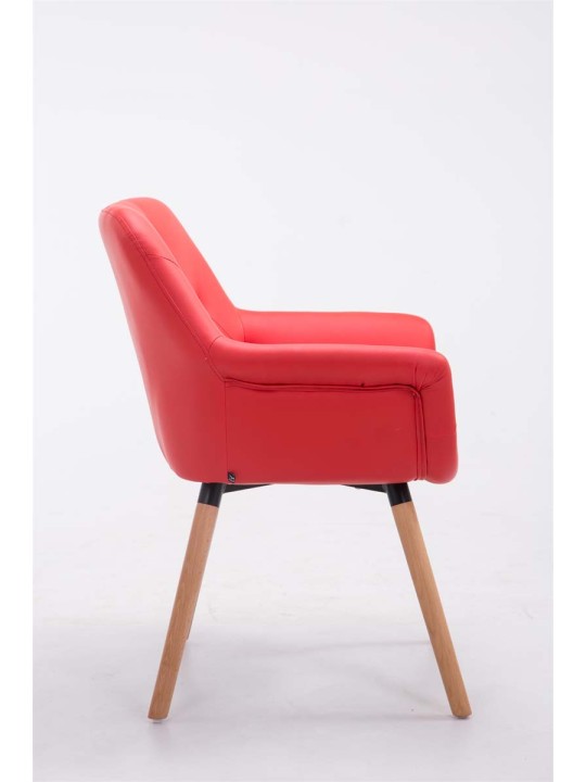 Chaise visiteur Cassidy natura, rouge