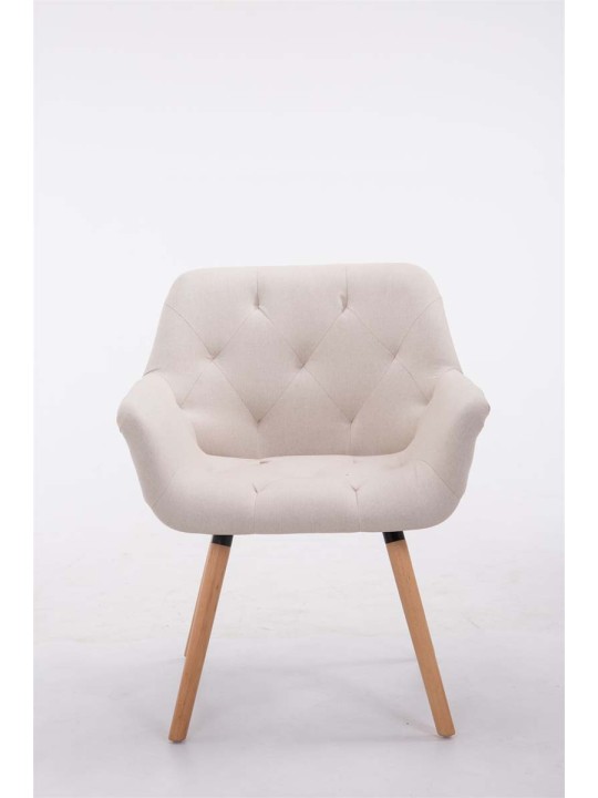 Chaise visiteur Cassidy tissu naturel, beige