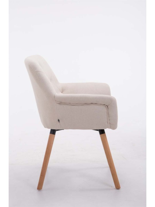 Chaise visiteur Cassidy tissu naturel, beige