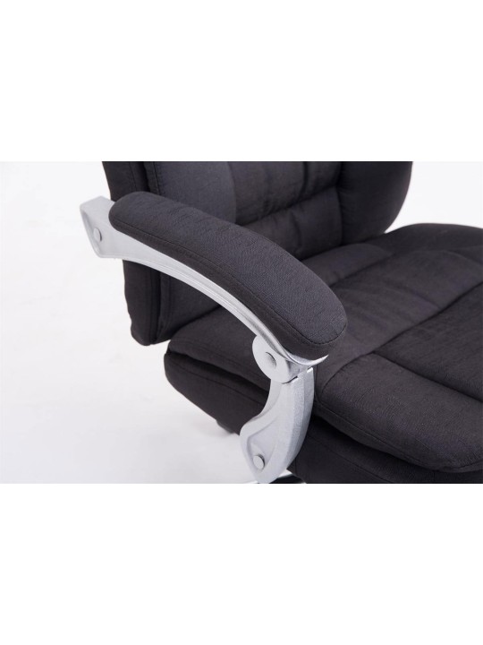 Chaise de bureau XL Troy tissu, noir