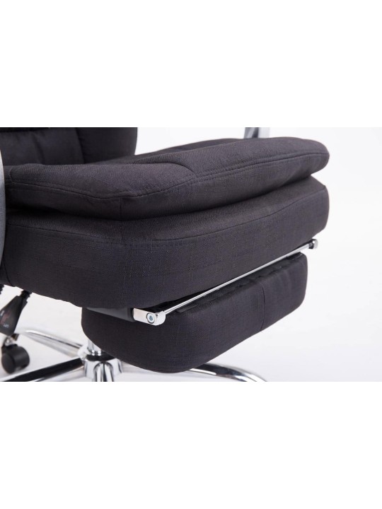 Chaise de bureau XL Troy tissu, noir
