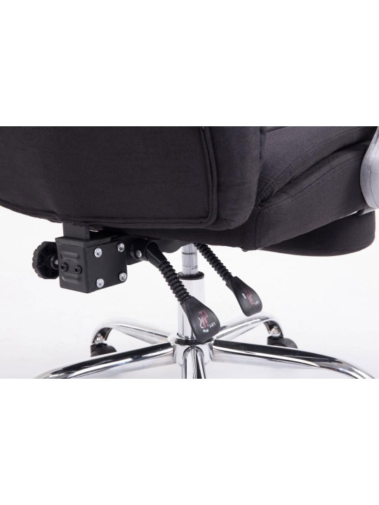 Chaise de bureau XL Troy tissu, noir