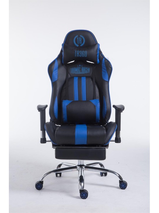 Chaise de bureau Racing Limit avec repose-pieds, noir/bleu