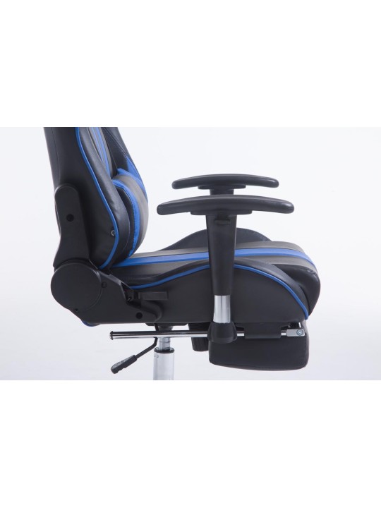 Chaise de bureau Racing Limit avec repose-pieds, noir/bleu