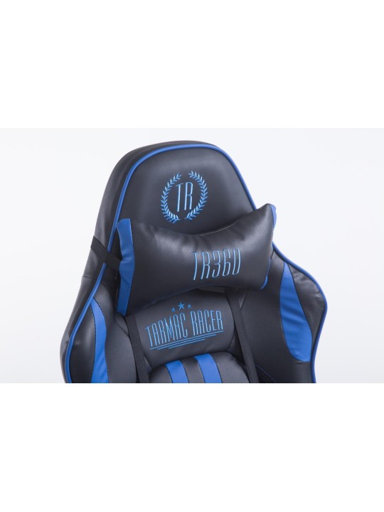 Chaise de bureau Racing Limit avec repose-pieds, noir/bleu