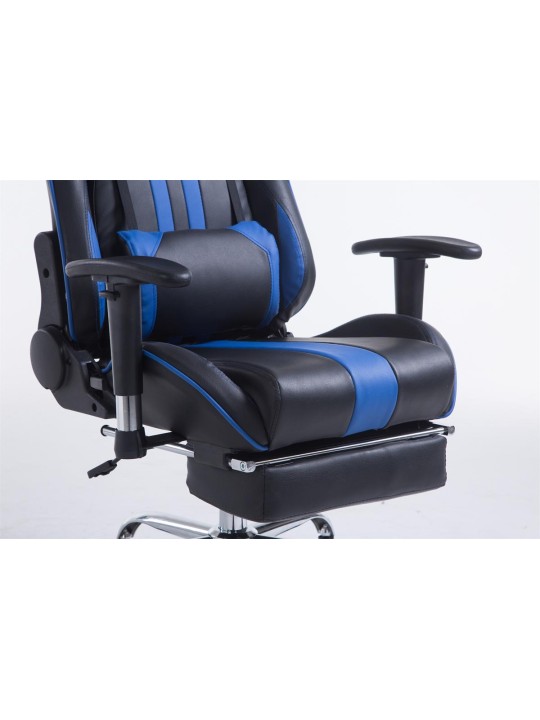 Chaise de bureau Racing Limit avec repose-pieds, noir/bleu