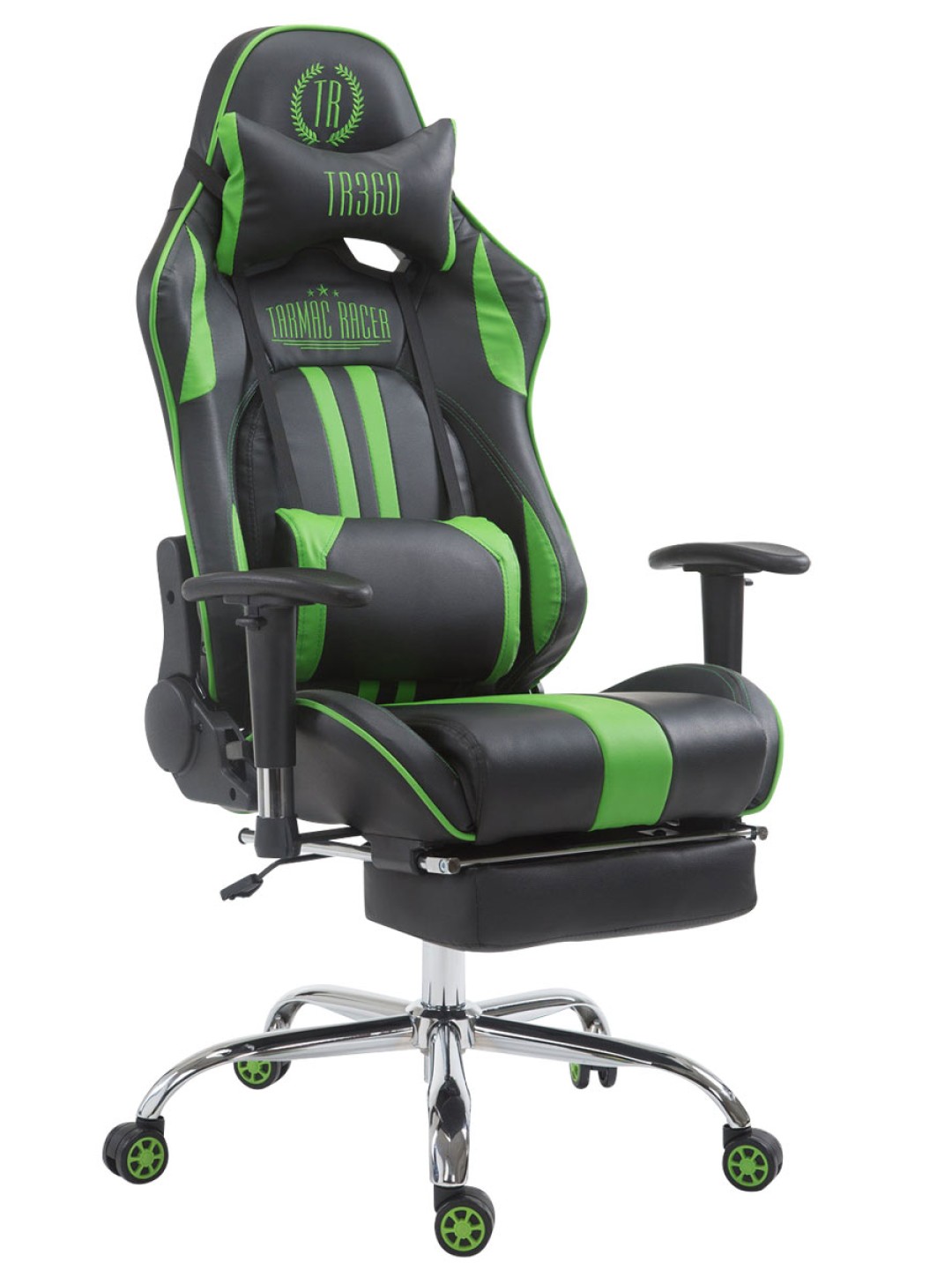 Chaise de bureau Racing Limit avec repose-pieds, noir/vert