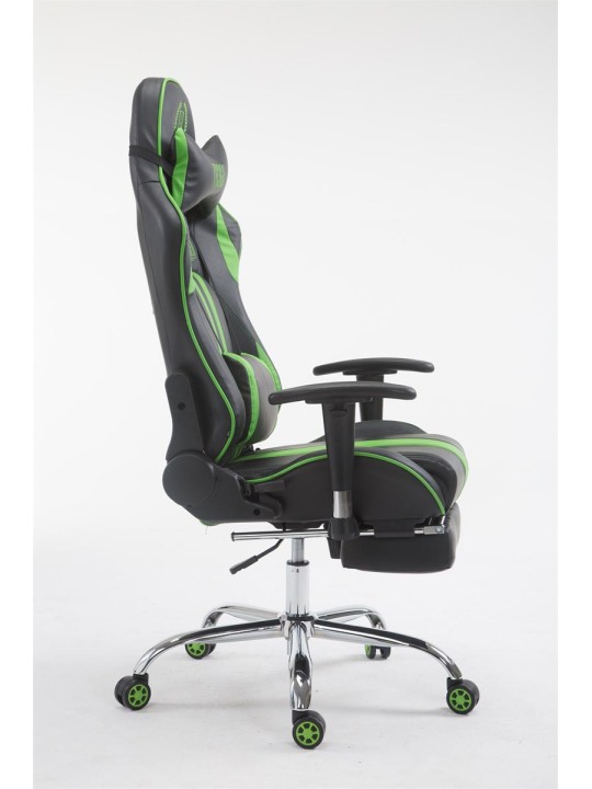 Chaise de bureau Racing Limit avec repose-pieds, noir/vert