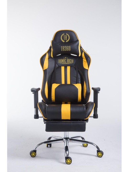 Chaise de bureau Racing Limit avec repose-pieds, noir/jaune