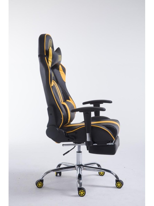 Chaise de bureau Racing Limit avec repose-pieds, noir/jaune