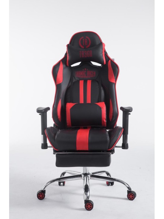 Chaise de bureau Racing Limit avec repose-pieds, noir/rouge
