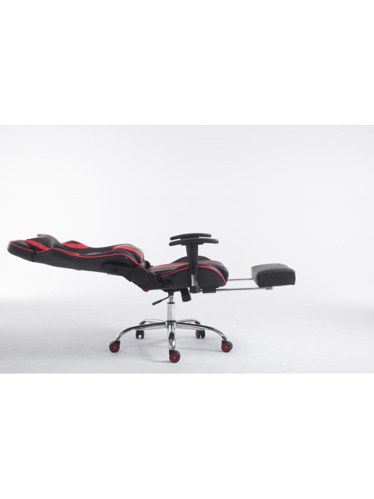 Chaise de bureau Racing Limit avec repose-pieds, noir/rouge
