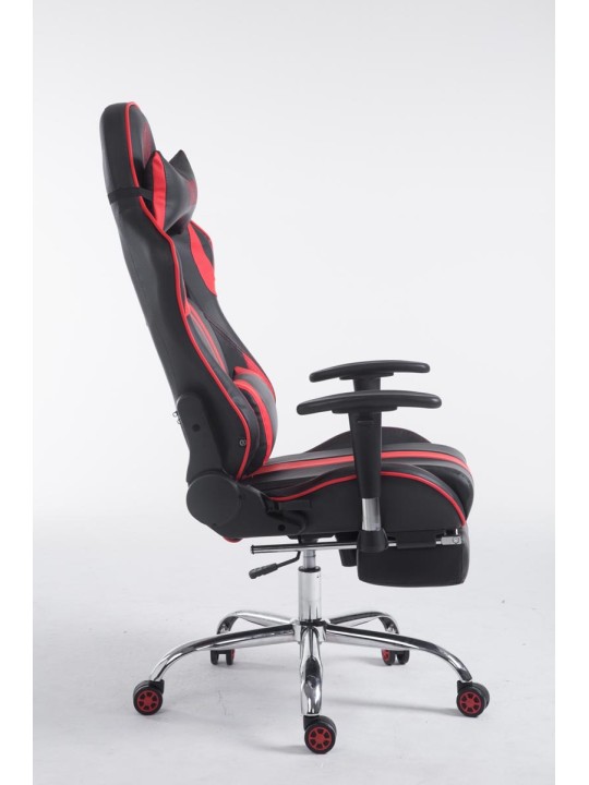 Chaise de bureau Racing Limit avec repose-pieds, noir/rouge