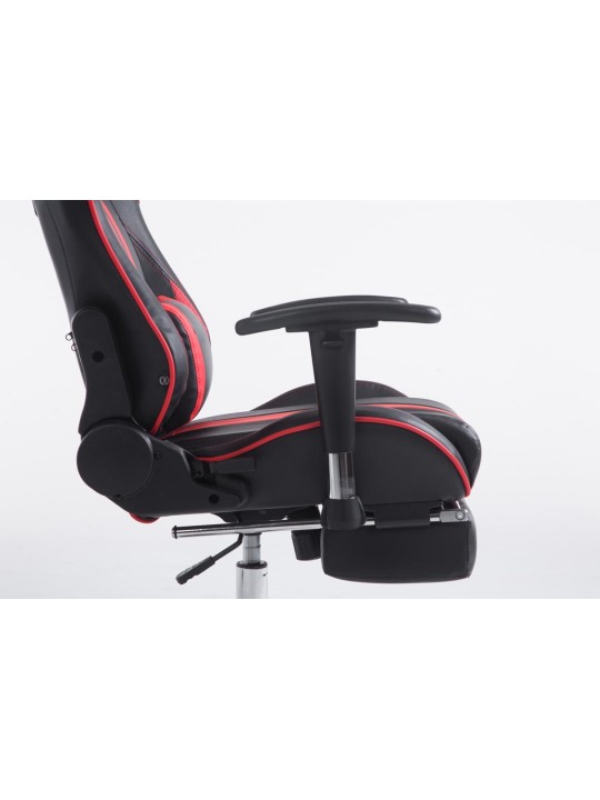 Chaise de bureau Racing Limit avec repose-pieds, noir/rouge