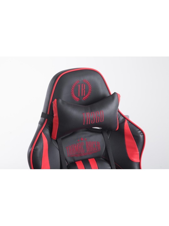 Chaise de bureau Racing Limit avec repose-pieds, noir/rouge