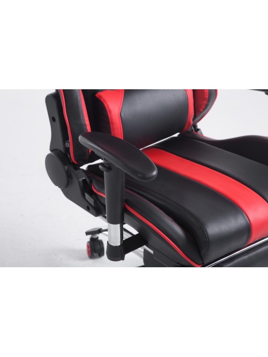 Chaise de bureau Racing Limit avec repose-pieds, noir/rouge