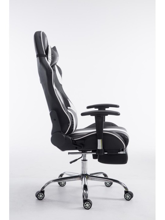 Chaise de bureau Racing Limit avec repose-pieds, noir/blanc