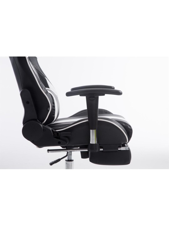 Chaise de bureau Racing Limit avec repose-pieds, noir/blanc