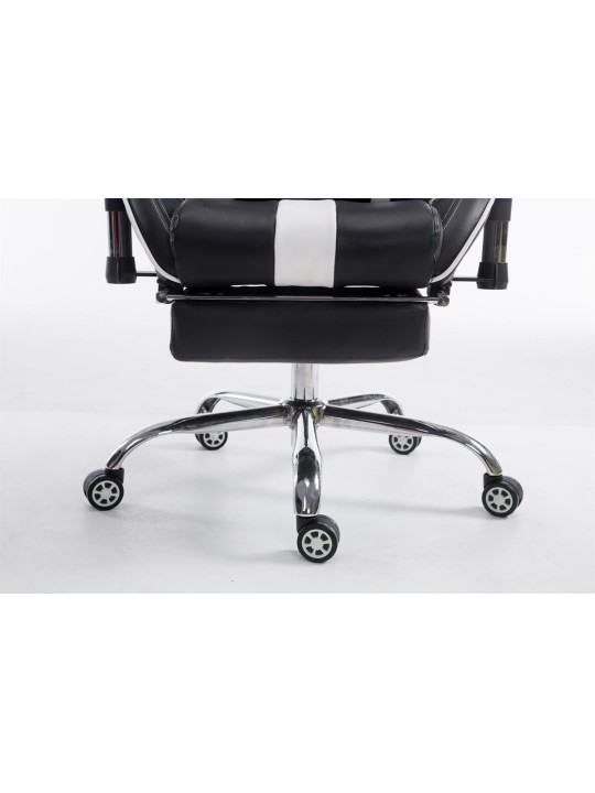 Chaise de bureau Racing Limit avec repose-pieds, noir/blanc