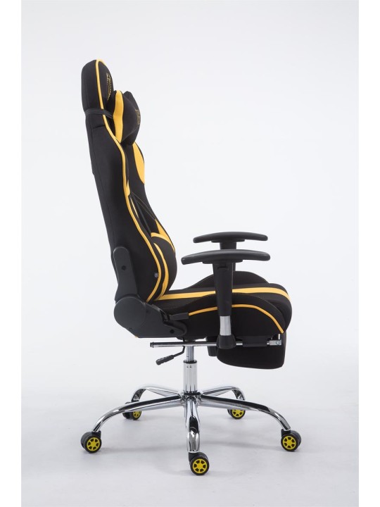 Chaise de bureau Racing Limit en tissu avec repose-pieds, noir/jaune