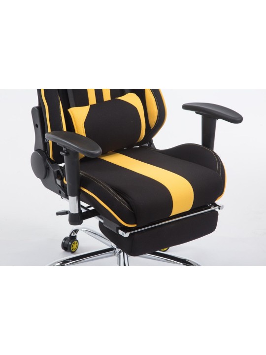 Chaise de bureau Racing Limit en tissu avec repose-pieds, noir/jaune
